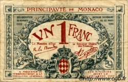 1 Franc MONACO  1920 P.05 BC