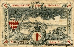 1 Franc MONACO  1920 P.05 MB
