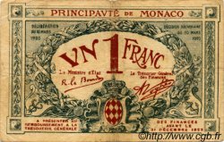 1 Franc MONACO  1920 P.05 F+