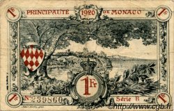 1 Franc MONACO  1920 P.05 q.BB