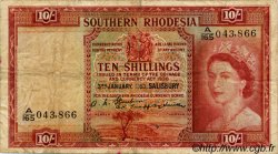 10 Shillings RODESIA MERIDIONALE  1953 P.12b q.MB