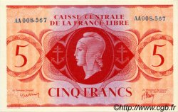 5 Francs SAINT PIERRE E MIQUELON  1943 P.10 q.FDC