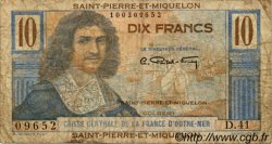10 Francs Colbert SAINT PIERRE AND MIQUELON  1946 P.23 G