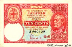 10 Cents SARAWAK  1940 P.25b AU+
