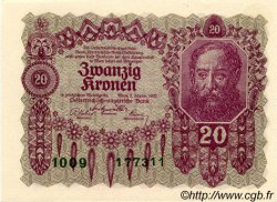 20 Kronen AUSTRIA  1922 P.076 SC+
