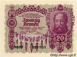 20 Kronen Spécimen AUSTRIA  1922 P.076s UNC
