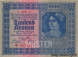 1000 Kronen Spécimen AUSTRIA  1922 P.078s FDC