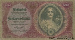 5000 Kronen AUSTRIA  1922 P.079 F