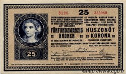 25 Korona HUNGARY  1918 P.012 AU