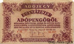 100000 Adopengö UNGARN  1946 P.144a SGE