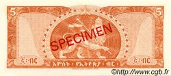 5 Dollars Spécimen ETIOPIA  1966 P.26s FDC