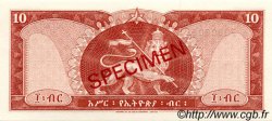 10 Dollars Spécimen ETIOPIA  1966 P.27s AU