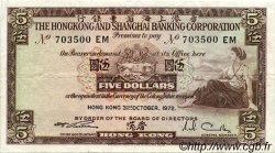 5 Dollars HONGKONG  1972 P.181e fVZ