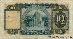 10 Dollars HONG KONG  1972 P.182g q.MB