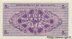 5 Cents HONG KONG  1941 P.314 NEUF