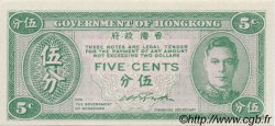 5 Cents HONGKONG  1945 P.322 ST