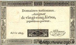 25 Livres FRANCE  1793 Ass.43a VF - XF