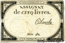 5 Livres FRANKREICH  1793 Ass.46a S to SS