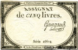 5 Livres FRANCIA  1793 Ass.46a EBC a SC