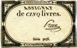 5 Livres FRANCE  1793 Ass.46a TB à TTB