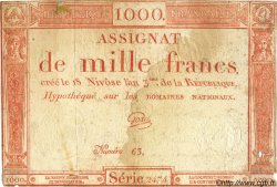 1000 Francs FRANCE  1795 Laf.175 F+