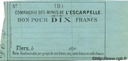 10 Francs Non émis FRANCE regionalismo e varie Flers 1870 JER.59.33A AU