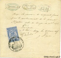 50 Francs FRANCE regionalism and various Les Riceys 1872 JER.10.08B VF+