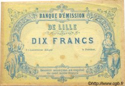 10 Francs Non émis FRANCE regionalism and various Lille 1870 JER.59.41C VF+