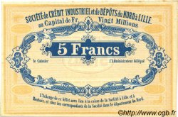 5 Francs Non émis FRANCE Regionalismus und verschiedenen Lille 1870 JER.59.42A fST