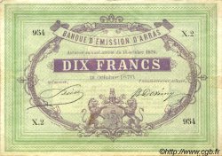 10 Francs FRANCE regionalism and various Arras 1870 BPM.082.01 VF+