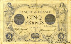 5 Francs NOIR FRANCIA  1873 F.01.17 BC