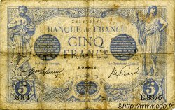 5 Francs BLEU FRANKREICH  1915 F.02.33 SGE