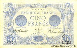 5 Francs BLEU FRANKREICH  1915 F.02.34 fVZ