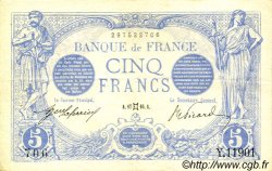5 Francs BLEU FRANCIA  1916 F.02.39 SPL