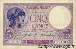 5 Francs FEMME CASQUÉE FRANKREICH  1918 F.03.02 fVZ
