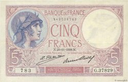 5 Francs FEMME CASQUÉE FRANCE  1928 F.03.12