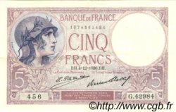 5 Francs FEMME CASQUÉE FRANKREICH  1930 F.03.14 VZ