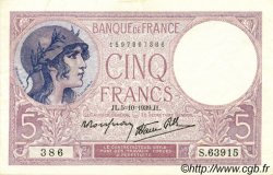 5 Francs FEMME CASQUÉE modifié FRANCE  1939 F.04.11 XF+