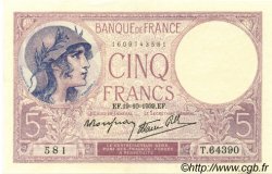 5 Francs FEMME CASQUÉE modifié FRANCIA  1939 F.04.12 AU