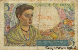 5 Francs BERGER FRANKREICH  1943 F.05 fS to S