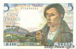 5 Francs BERGER FRANKREICH  1943 F.05.05 fST