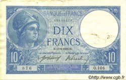 10 Francs MINERVE FRANCIA  1916 F.06.01 BB