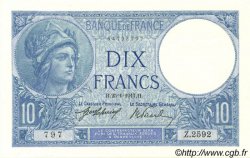 10 Francs MINERVE FRANCIA  1917 F.06.02 q.FDC