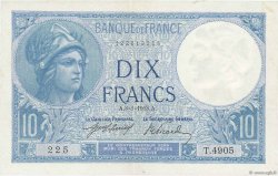 10 Francs MINERVE FRANKREICH  1918 F.06.03 VZ