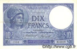 10 Francs MINERVE FRANCE  1918 F.06.03 XF-