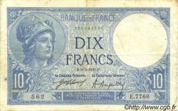 10 Francs MINERVE FRANCIA  1921 F.06.05 MB