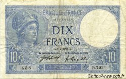 10 Francs MINERVE FRANCIA  1921 F.06.05 MB