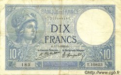 10 Francs MINERVE FRANCIA  1923 F.06.07 MBC