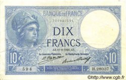 10 Francs MINERVE FRANKREICH  1926 F.06.11 fVZ