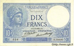 10 Francs MINERVE FRANCIA  1927 F.06.12 SPL